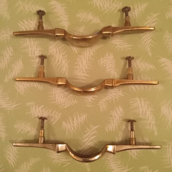 3 vintage mcm atomic drawer handles - Picture 2 of 4